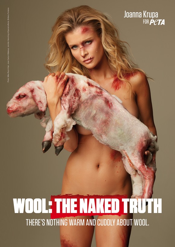 JOanna Krupa PETA Wool Lamb