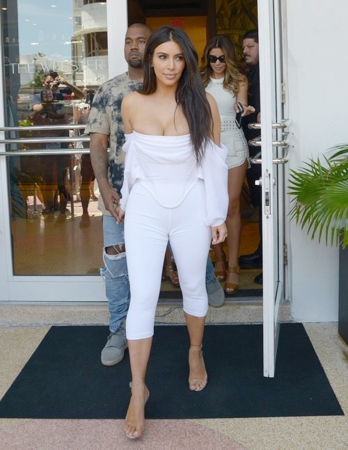 MIAMI, FL - April 23  Kim Kardashian, Kanye West is sighted on April 23, 2016 in Miami Beach, Florida.  (Photo by Dave Lee/GC Images)