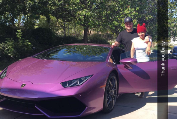 Rob Kardashian purple Lamborghini