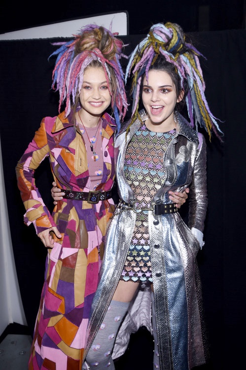 Gigi Hadid and Kendall Jenner in Marc Jacobs #NYFW