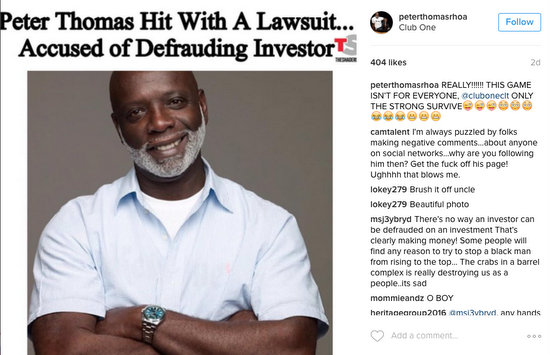 Peter responds to lawsuit on Instagram