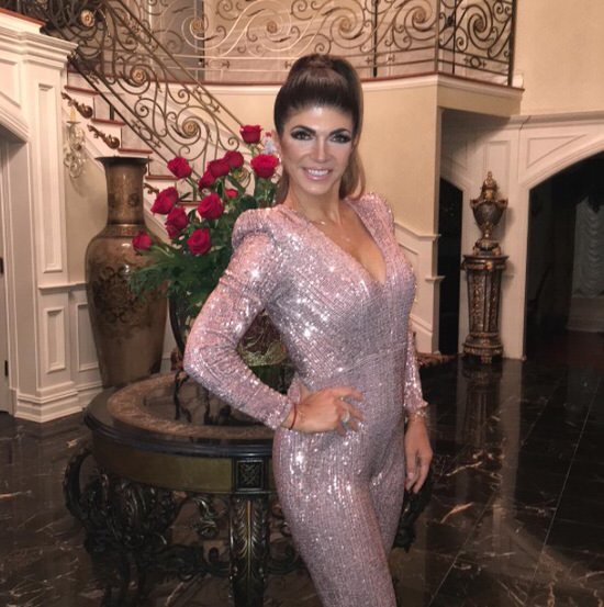 Teresa Giudice sparkly jumpsuit