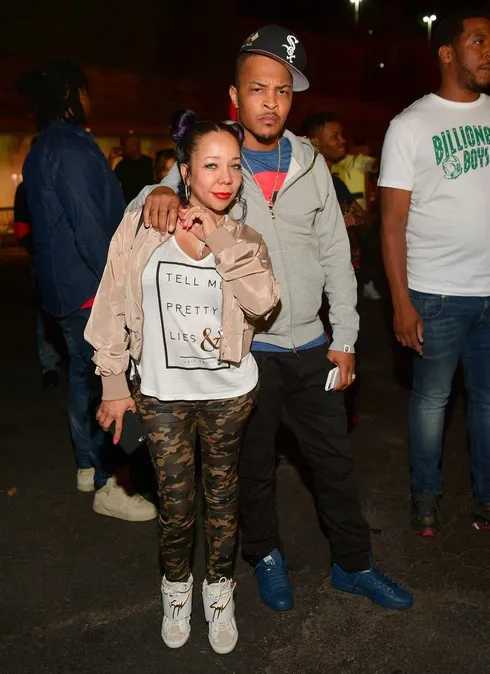 T.I. and Tameka 'Tiny' Harris attend Dim Mak 20th Anniversary at Gold Room on April 23, 2016 in Atlanta, Georgia. T.I. and Tameka 'Tiny' Harris attend Dim Mak 20th Anniversary at Gold Room on April 23, 2016 in Atlanta, Georgia.