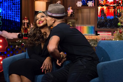 WATCH WHAT HAPPENS LIVE -- Episode 13202 -- Pictured: (l-r) Phaedra Parks, Shemar Moore -- (Photo by: Charles Sykes/Bravo)