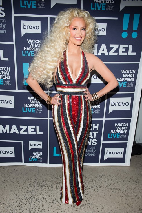 WATCH WHAT HAPPENS LIVE WITH ANDY COHEN -- Pictured: Erika Jayne -- (Photo by: Charles Sykes/Bravo/NBCU Photo Bank via Getty Images)