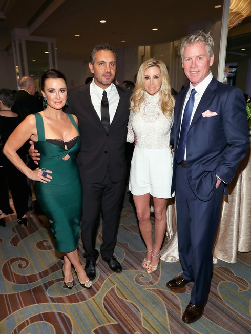BEVERLY HILLS, CA - MARCH 11: (L-R) Actress/television personality Kyle Richards, Real Estate Agent/television personality Mauricio Umansky, television personality Camille Grammer and Dave Dubin attend the Family Equality Council's Impact Awards at the Beverly Wilshire Hotel on March 11, 2017 in Beverly Hills, California. (Photo by Rich Polk/Getty Images for Family Equality Council )