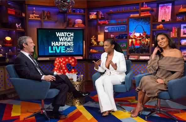 kandi burruss wwhl andy cohen white suit