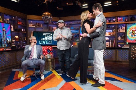 WATCH WHAT HAPPENS LIVE WITH ANDY COHEN -- Episode 14099 -- Pictured: (l-r) Andy Cohen, Bobby Moynihan, Sonja Morgan, Craig Conover -- (Photo by: Charles Sykes/Bravo)