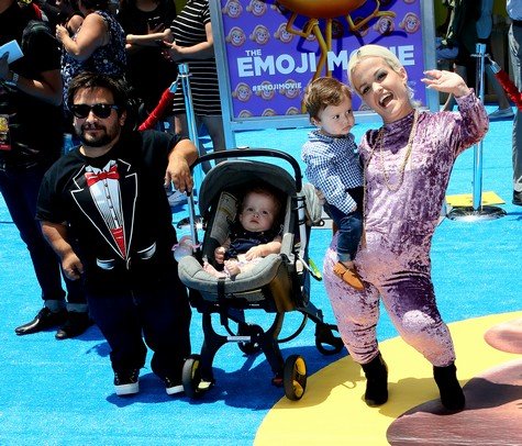 WESTWOOD, CA - JULY 23: (L-R) Reality Television personalities Joe Gnoffo, Penelope Charlevoix Gnoffo, Grayson Gnoffo and Terra Jole attend the premiere of Columbia Pictures and Sony Pictures Animation's 