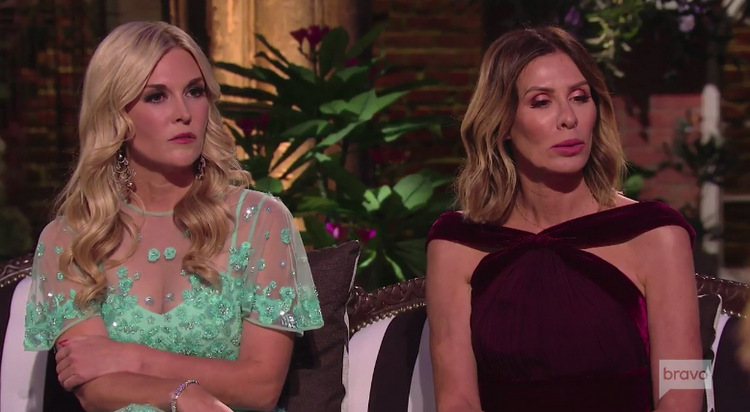 Tinsley-Mortimer-Carole-Radziwill-Green-Burgundy-Dresses-Reunion-RHONY