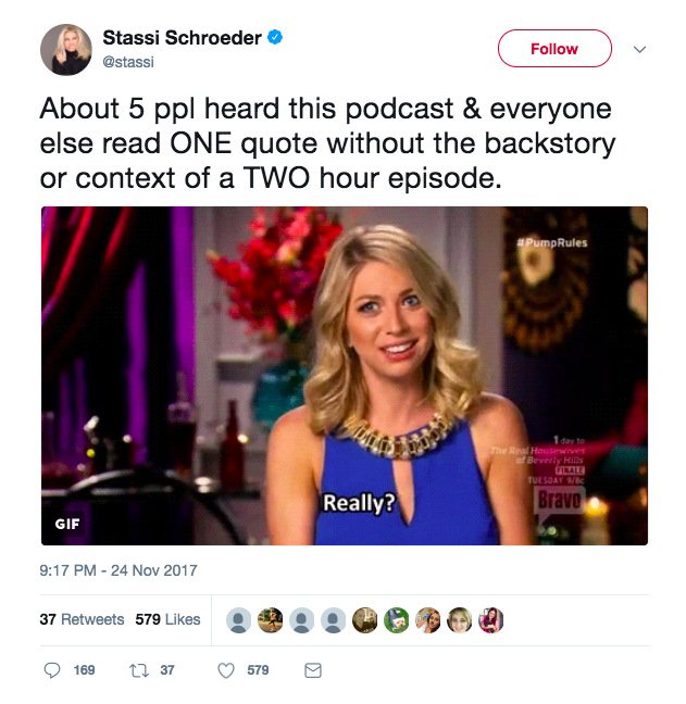 Stassi Schroeder’s Podcast Loses Sponsors After She Questions Sexual Assault Victims; Issues Apology After Backlash