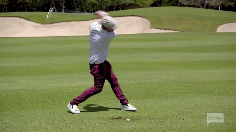 Tom Sandoval golfing