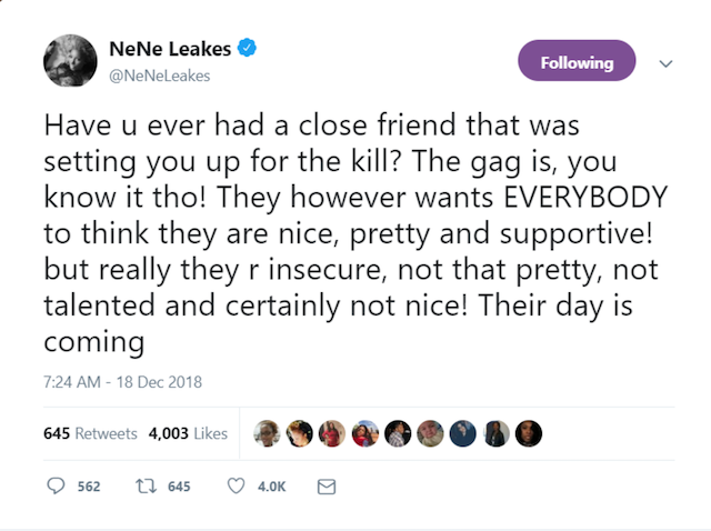 NeNe Leakes Tweet