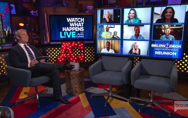 below deck med season 6 reunion recap andy cohen captain sandy yawn katie flood malia white mathew shea david pascoe lloyd spencer mzi dempers courtney veale