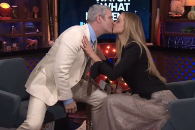 Andy Cohen kisses Jennifer Lawrence Watch What Happens Live WWHL
