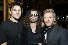 Tom Schwartz, Alex Propson, and Kyle Cook dressed in all black and smiling.