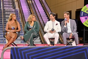 Gizelle Bryant, Robyn Dixon, Craig Conover, and Austen Kroll on stage at BravoCon 2023