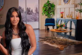 Monica Garcia in a Season 4 Real Housewives of Salt Lake City confessional interview; she's wearing a white dress and sticking her thumb out.