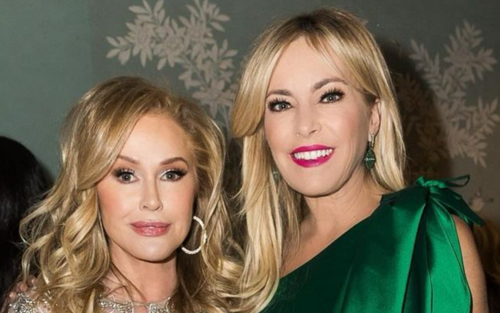 Kathy Hilton and Sutton Stracke at Kathy's annual Christmas party