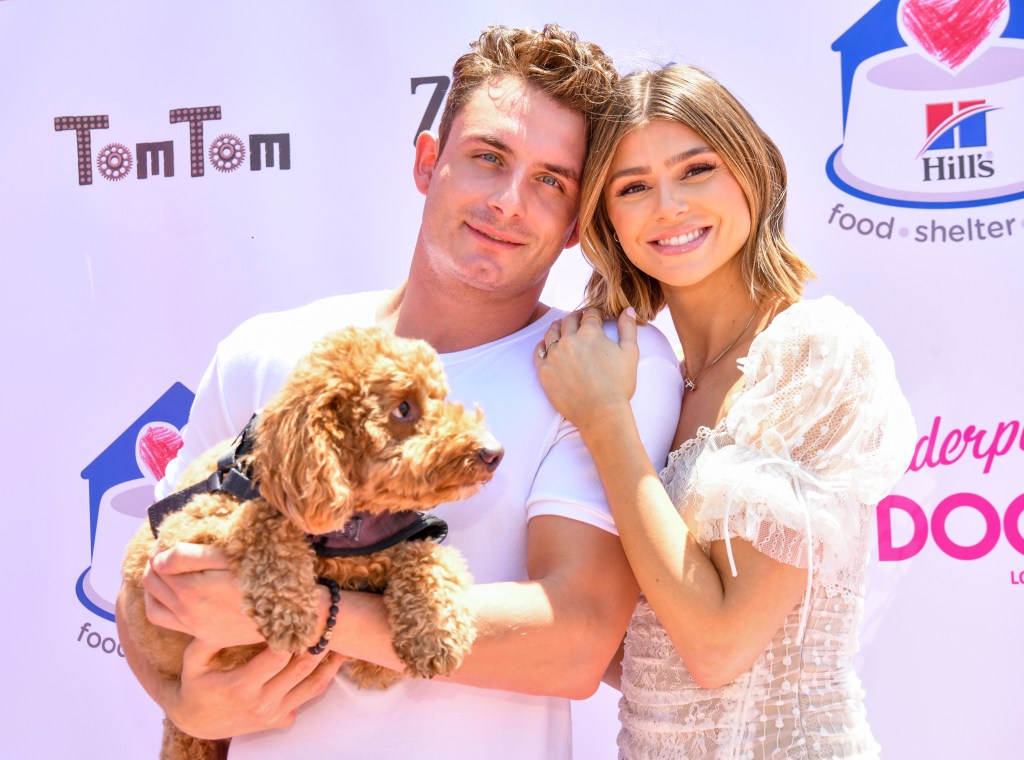 James Kennedy and Rachel Leviss with their dog Graham Cracker