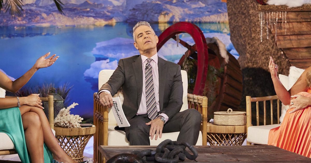 Monica Garcia, Andy Cohen and Heather Gay at the RHOSLC Season 4 reunion