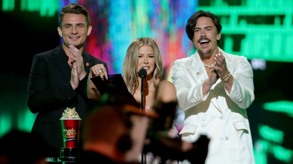 James Kennedy, Ariana Madix and Tom Sandoval at the 2022 MTV Movie Awards