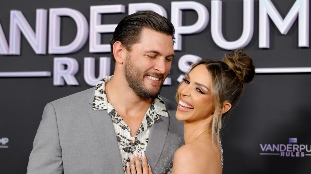 Brock Davies and Scheana Shay at the Vanderpump Rules Season 11 premiere