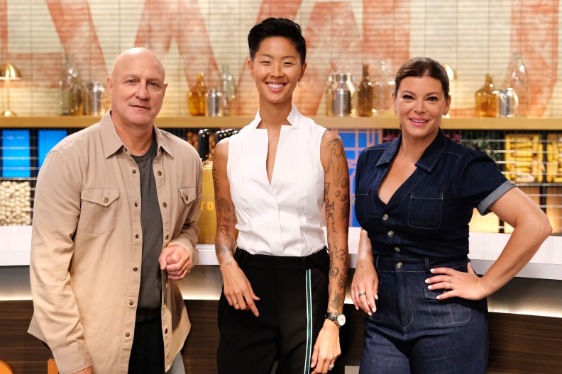 Pictured: (l-r) Tom Colicchio, Kristen Kish, and Gail Simmons on Season 21 of Top Chef