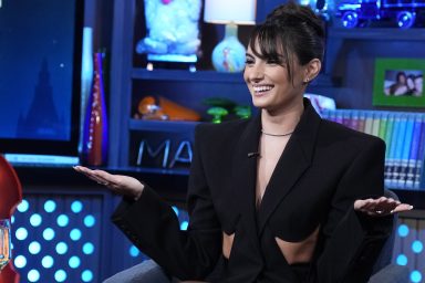 Paige DeSorbo on WWHL with Andy Cohen