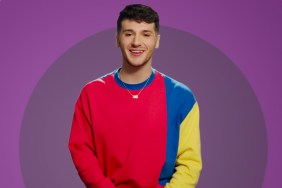 The Circle. Contestant Jordan Staff from episode 606 of The Circle, he's wearing a red, yellow, and blue shirt in front of a purple backdrsop