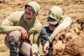 Bronsen Iverson and Ryan Stewart kneeling together on Race to Survive: New Zealand.