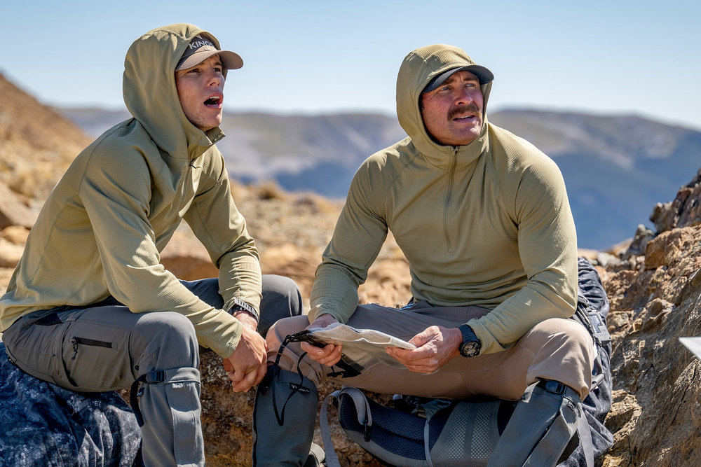 Bronsen Iverson and Ryan Stewart sitting together on Race to Survive: New Zealand