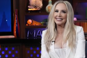 Shannon Beador in a white suit on WWHL.