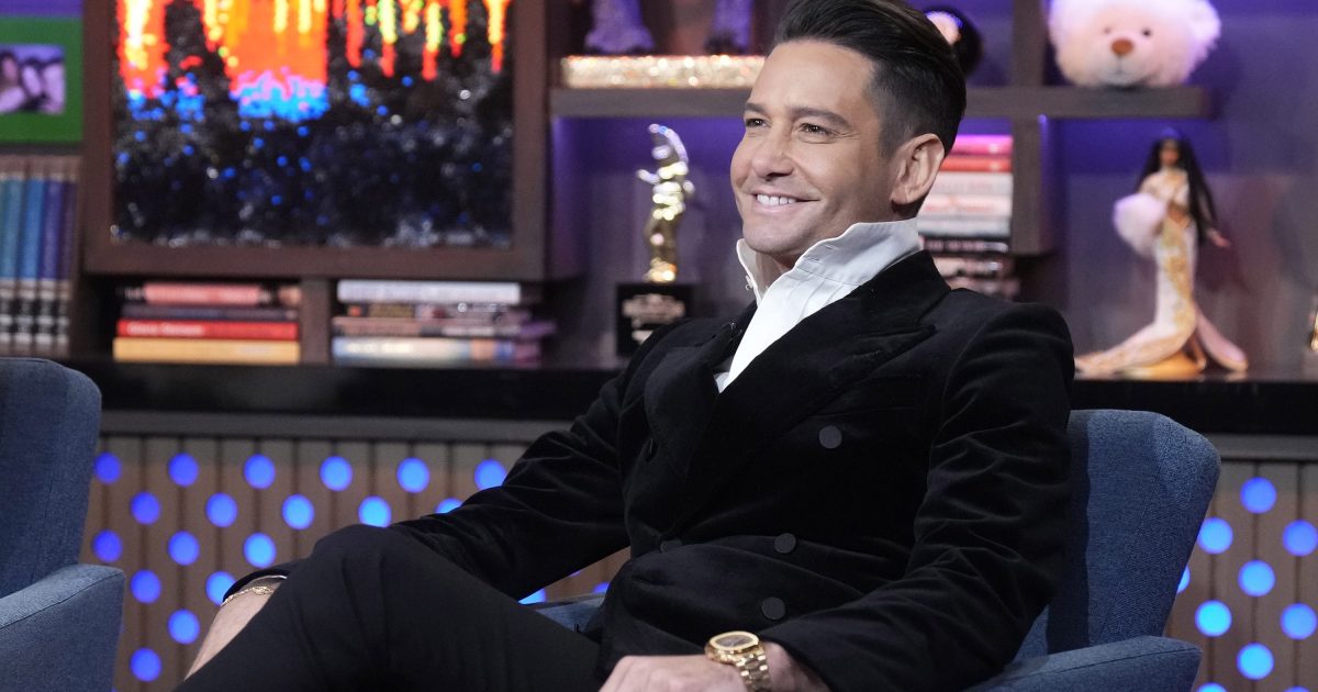 Josh Flagg looking pleased with himself on WWHL.