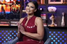 RHOP's Mia Thornton on WWHL in a pleather dress.