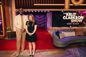 Kelly Clarkson and Tyler Perry on the 1000th episode of The Kelly Clarkson Show