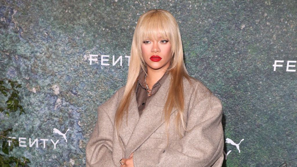 Rihanna attends the FENTY x PUMA Creeper Phatty Earth Tone Launch Party at Tobacco Dock on April 17, 2024 in London, England.