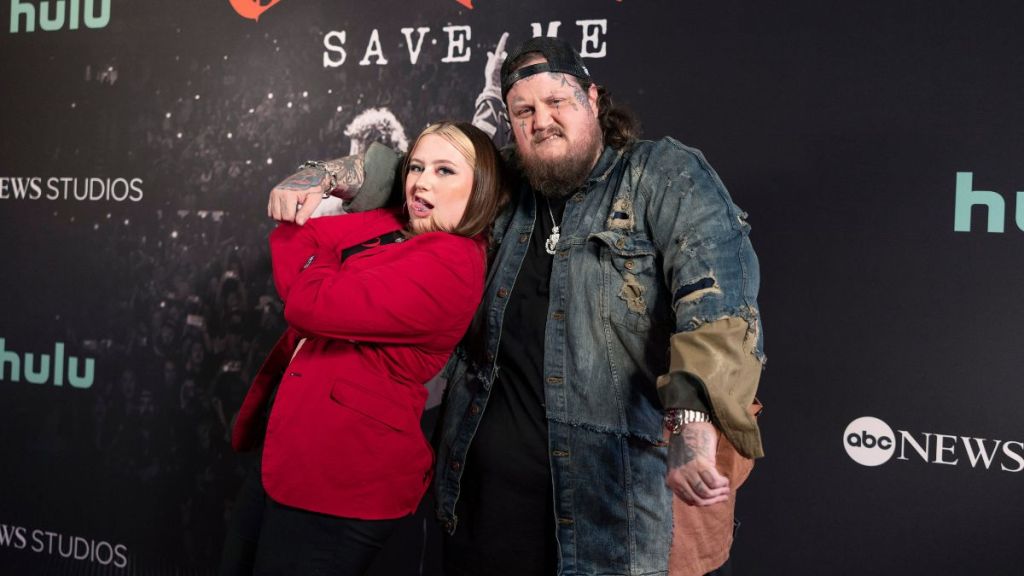 Jelly Roll (right) and daughter Bailee Ann attend the "Jelly Roll: Save Me" Documentary World Premiere at the Ryman Auditorium on May 30, 2023 in Nashville, Tennessee.