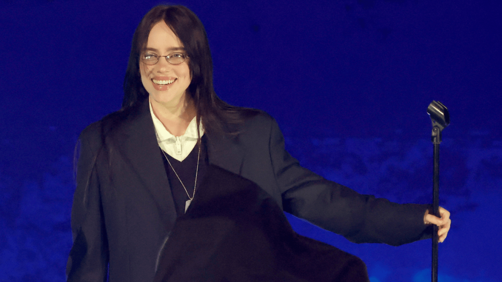 Billie Eilish performs onstage at the 2025 iHeartRadio Music Awards at Dolby Theatre in Los Angeles, California on March 17, 2025. Broadcasted live on FOX.