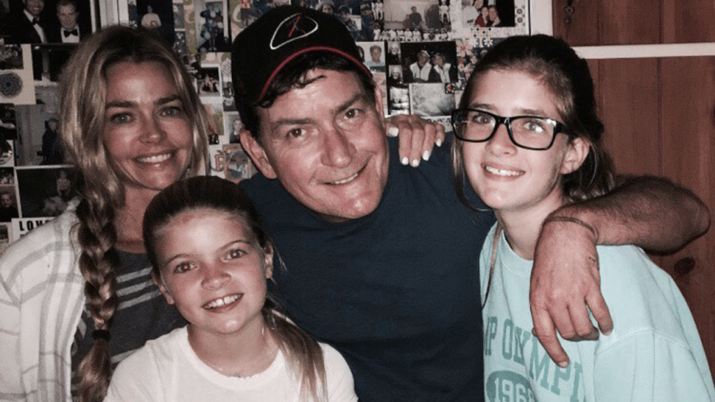Denise Richards, Charlie Sheen, and daughters