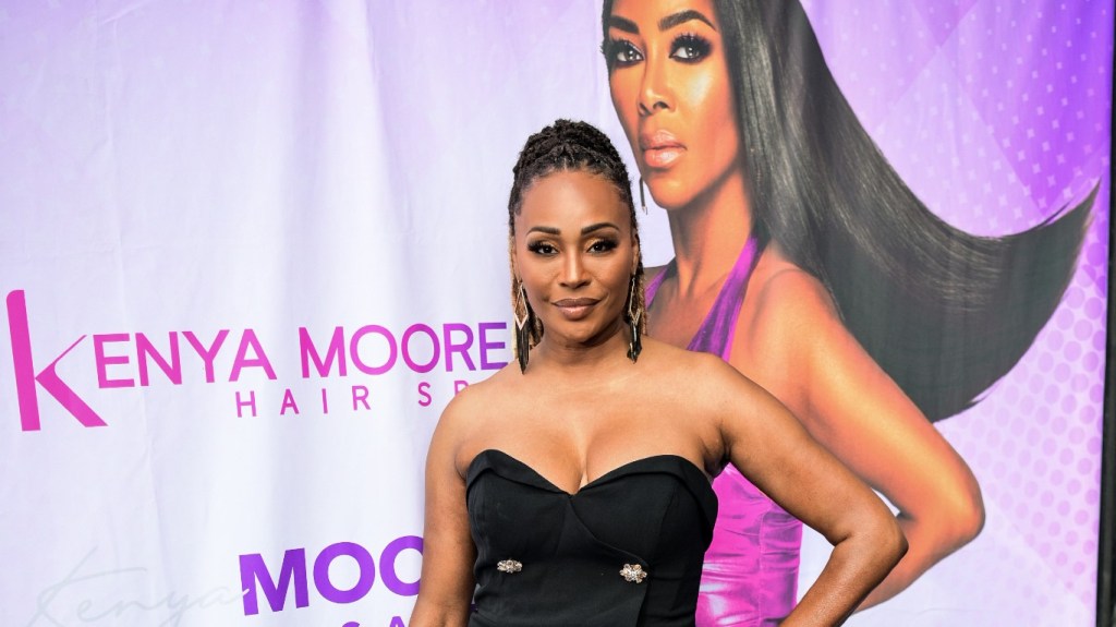 Cynthia Bailey at the grand opening of Kenya Moore Hair Spa