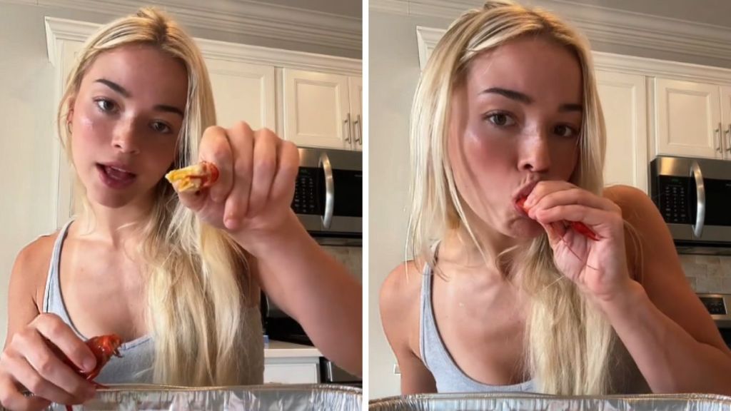 Livvy Dunne crawfish devein video