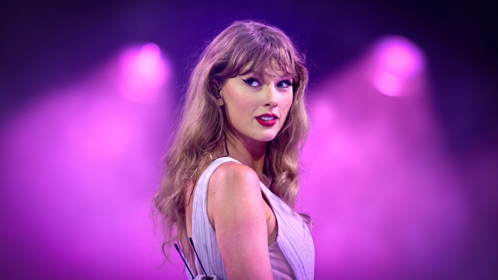 Taylor Swift performs onstage during "Taylor Swift | The Eras Tour" at Wembley Stadium on August 15, 2024 in London, England.