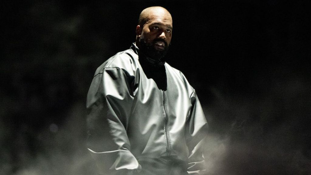 Rapper Kanye West performs onstage during the "Vultures 1" playback concert during Rolling Loud 2024 the at Hollywood Park Grounds on March 14, 2024 in Inglewood, California.