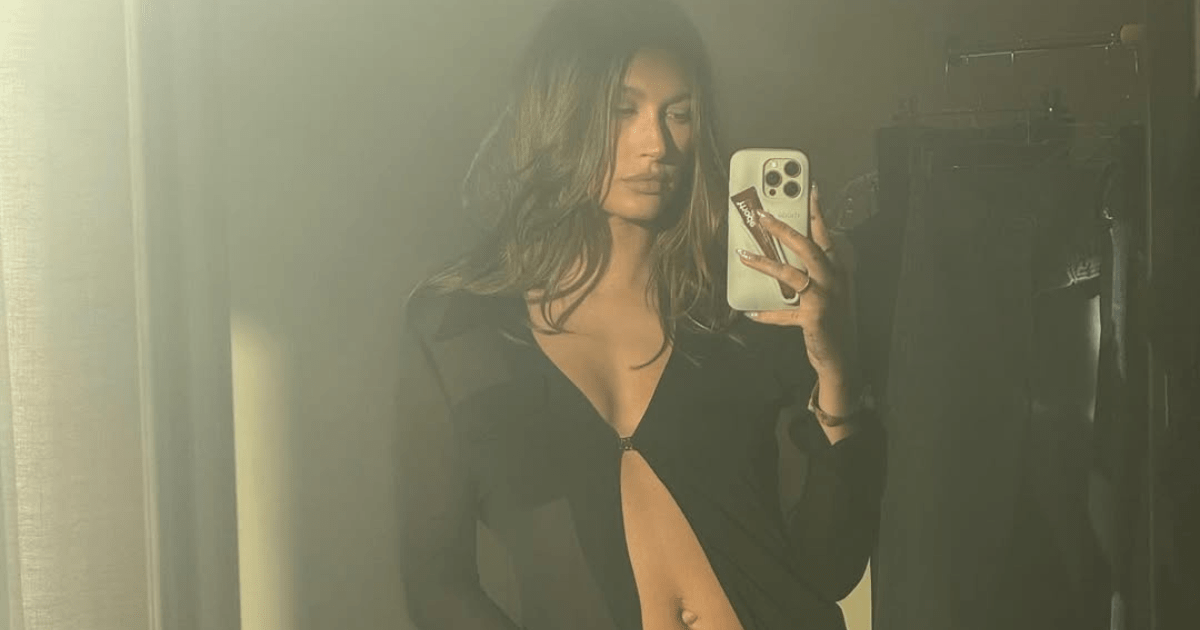 Hailey Bieber Poses in Nothing but Shirt on Vogue Summer Cover