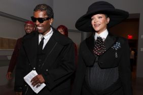 Met Gala Co-Chair A$AP Rocky and Rihanna attend the 2025 Met Gala Celebrating "Superfine: Tailoring Black Style" at Metropolitan Museum of Art on May 05, 2025 in New York City.