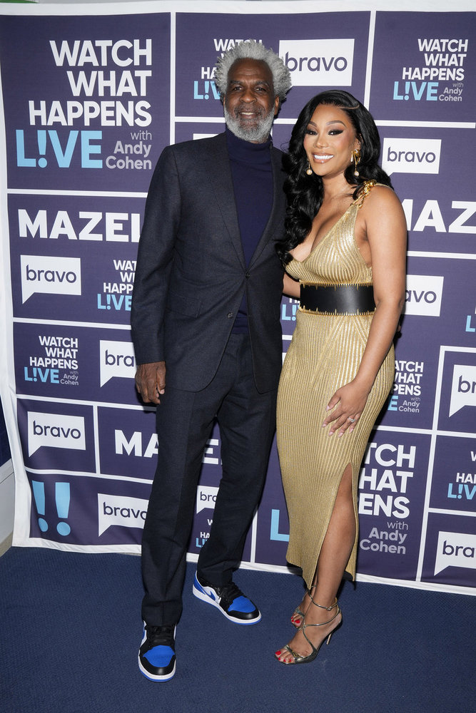Angela and Charles Oakley backstage at Watch What Happens Live