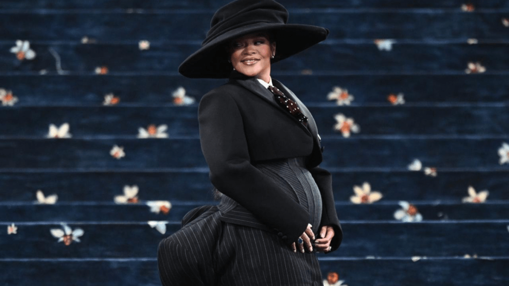 Rihanna is seen at the 2025 Costume Institute Benefit Gala celebrating the opening of the Exhibition "Superfine: Tailoring Black Style"