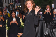 Hailey Bieber leave The Carlyle Hotel before the 2025 Met Gala: "Superfine: Tailoring Black Style" at the Metropolitan Museum of Art on May 05, 2025 in New York City.