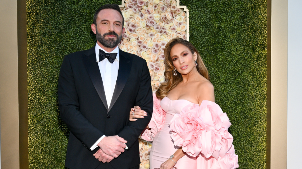 Ben Affleck and Jennifer Lopez at the 81st Golden Globe Awards held at the Beverly Hilton Hotel on January 7, 2024 in Beverly Hills, California.